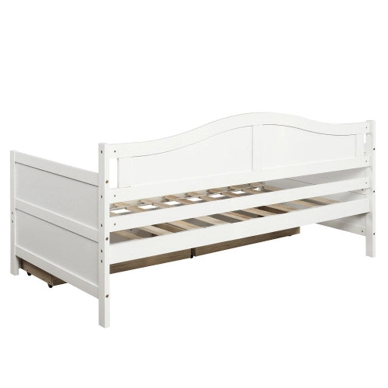 Lit de repos double en bois avec 2 tiroirs / Lit gigogne, Canapé-lit