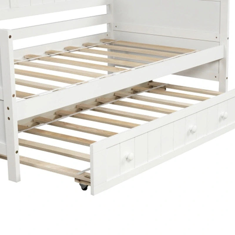 Lit de repos double en bois avec 2 tiroirs / Lit gigogne, Canapé-lit
