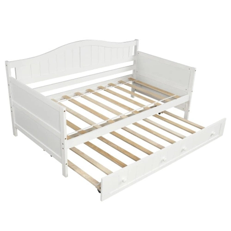 Lit de repos double en bois avec 2 tiroirs / Lit gigogne, Canapé-lit