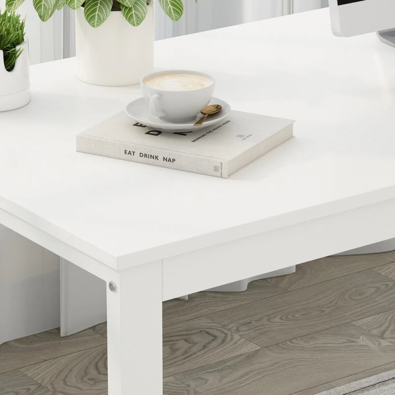 Bureau d'ordinateur en L - Poste de travail avec rangement
