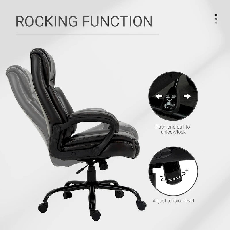Chaise de bureau de direction Fauteuil de bureau en cuir PU Rembourrage ergonomique