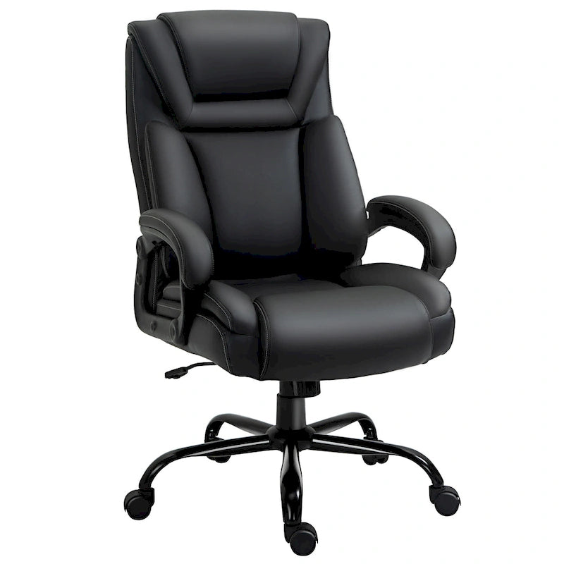 Chaise de bureau de direction Fauteuil de bureau en cuir PU Rembourrage ergonomique