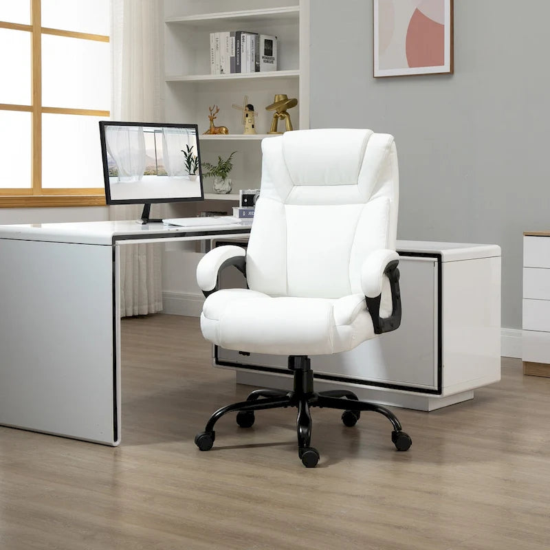 Chaise de bureau de direction Fauteuil de bureau en cuir PU Rembourrage ergonomique
