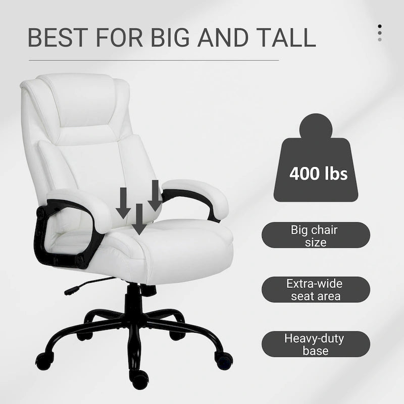 Chaise de bureau de direction Fauteuil de bureau en cuir PU Rembourrage ergonomique
