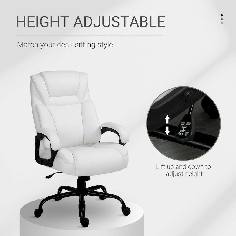 Chaise de bureau de direction Fauteuil de bureau en cuir PU Rembourrage ergonomique