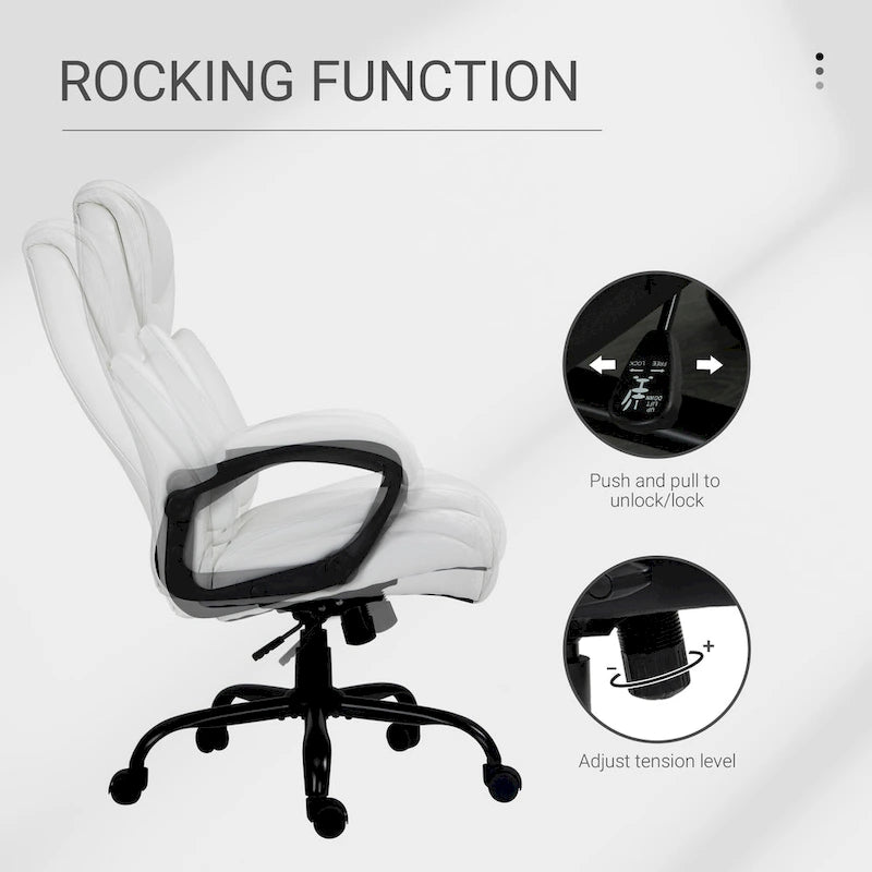 Chaise de bureau de direction Fauteuil de bureau en cuir PU Rembourrage ergonomique