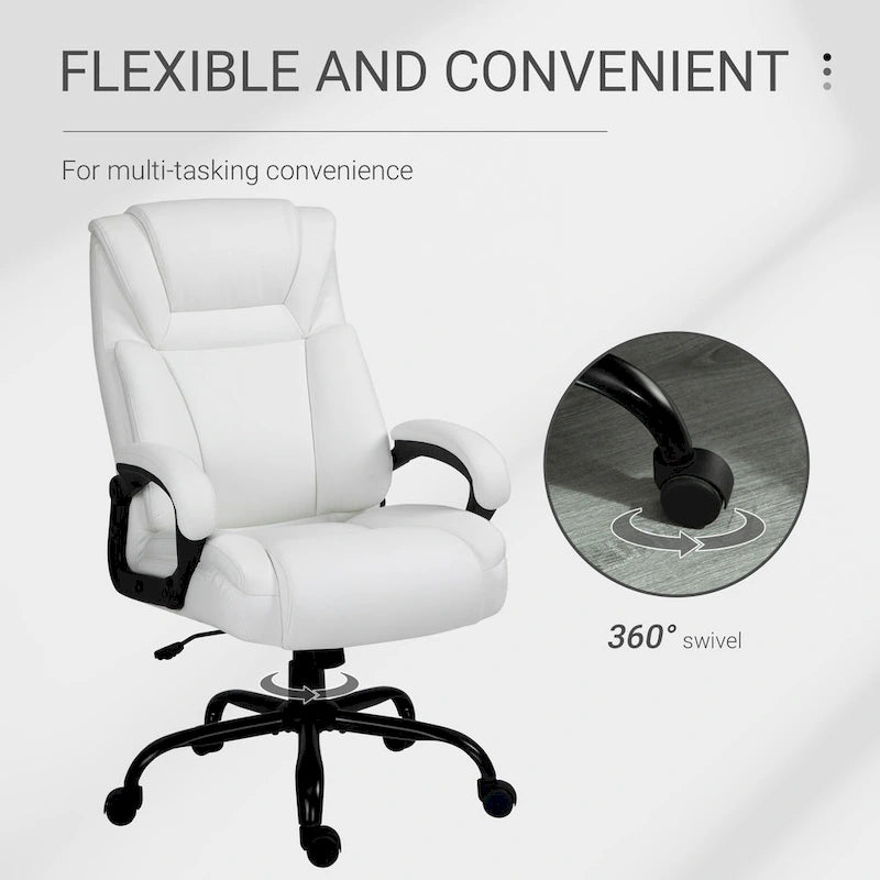 Chaise de bureau de direction Fauteuil de bureau en cuir PU Rembourrage ergonomique