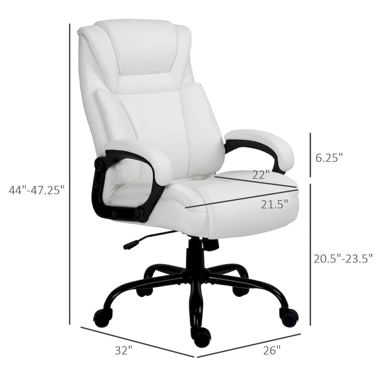 Chaise de bureau de direction Fauteuil de bureau en cuir PU Rembourrage ergonomique