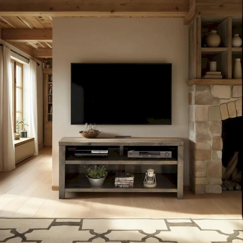 Meuble TV pour téléviseurs jusqu'à en finition bois de grange