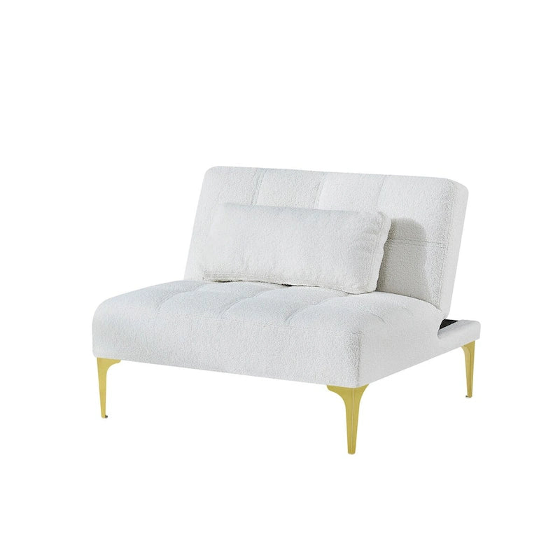 Canapé-lit convertible futon avec pieds en bois massif et revêtement en lin