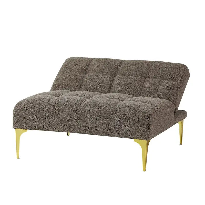 Canapé-lit convertible futon avec pieds en bois massif et revêtement en lin