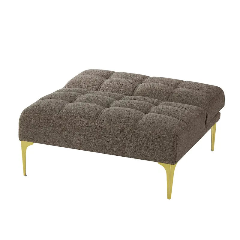 Canapé-lit convertible futon avec pieds en bois massif et revêtement en lin