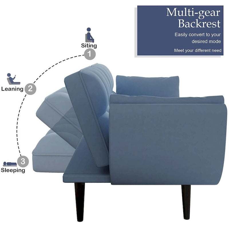 Canapé-lit futon, canapé futon pliable convertible inclinable