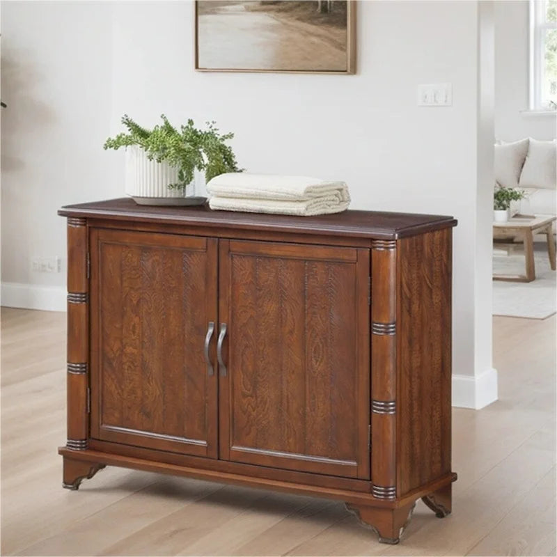 Table basse de canapé en bois rétro avec étagère de rangement réglable