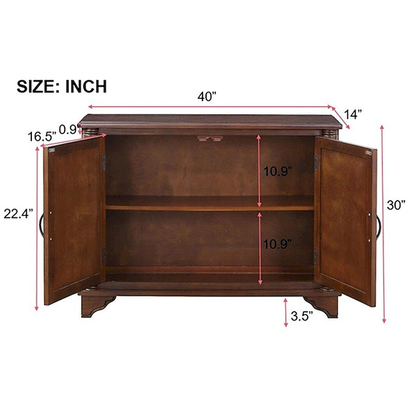 Table basse de canapé en bois rétro avec étagère de rangement réglable