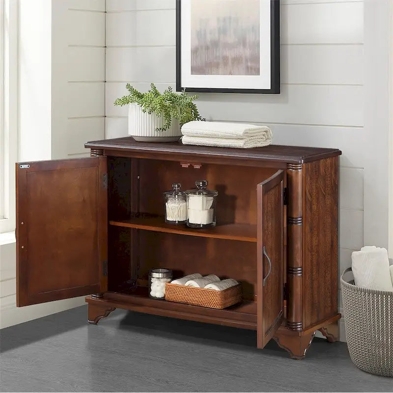 Table basse de canapé en bois rétro avec étagère de rangement réglable