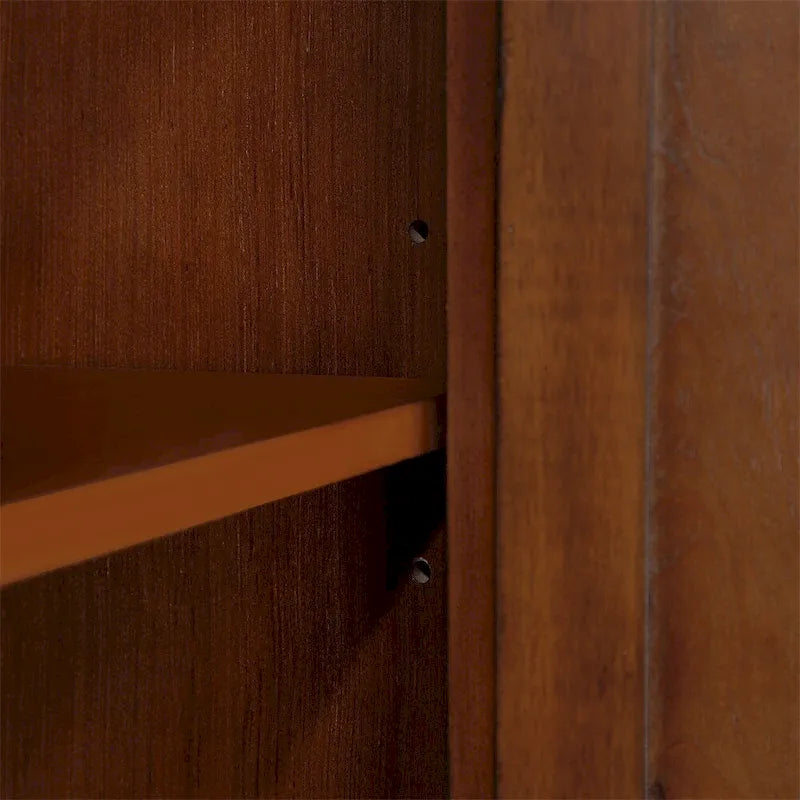 Table basse de canapé en bois rétro avec étagère de rangement réglable