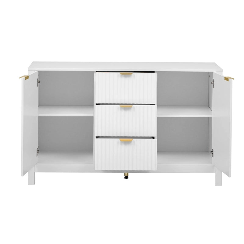 Console d'entrée style vague moderne, meuble de rangement 2 portes