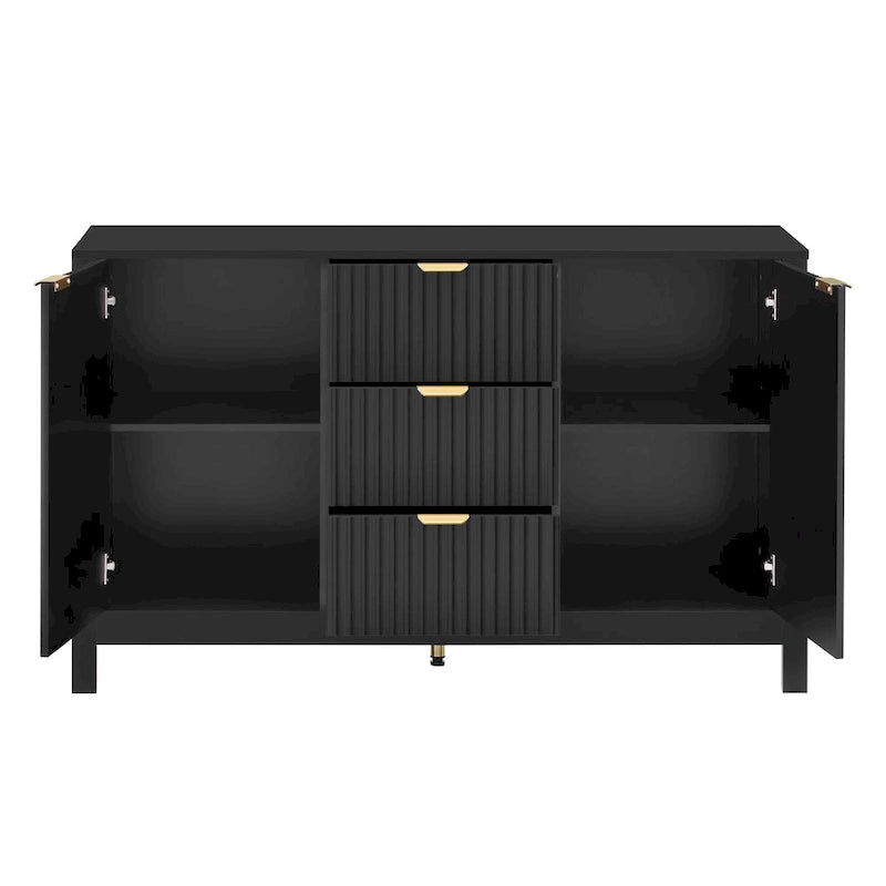 Console d'entrée style vague moderne, meuble de rangement 2 portes