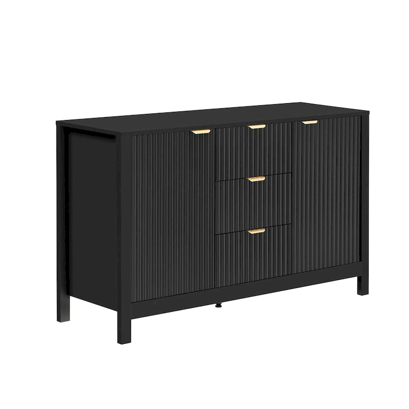Console d'entrée style vague moderne, meuble de rangement 2 portes