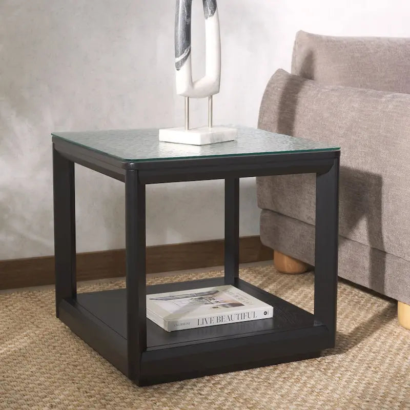 Table d'appoint à plateau en verre
