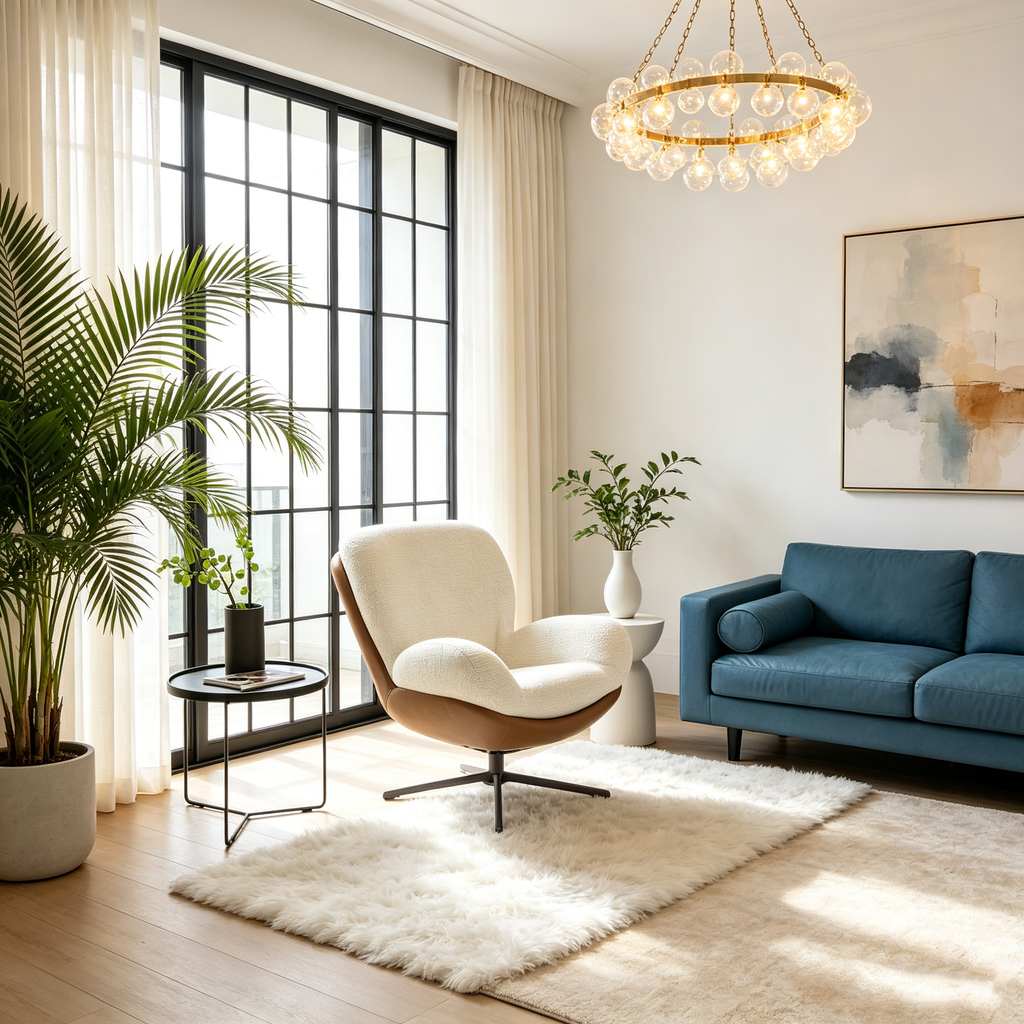 Fauteuil pivotant confortable – Canapé individuel de loisirs