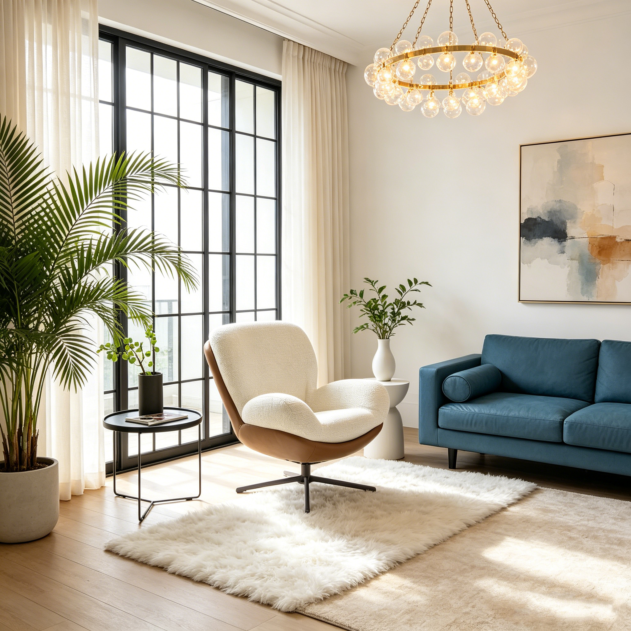 Fauteuil pivotant confortable – Canapé individuel de loisirs
